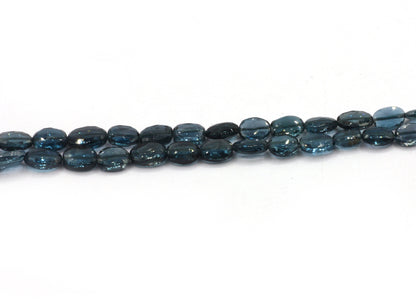 Topaz, London Blue Topaz Faceted Oval Bead