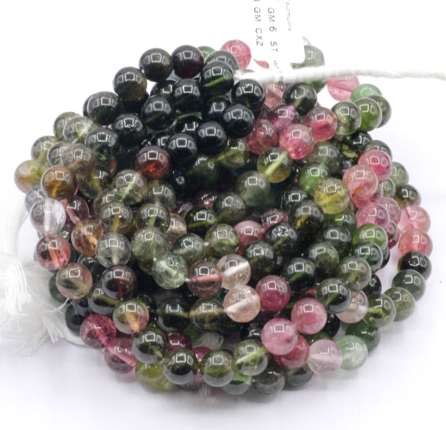 Tourmaline, Multi tourmaline round Smooth Bead