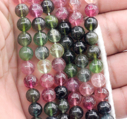 Tourmaline, Multi tourmaline round Smooth Bead