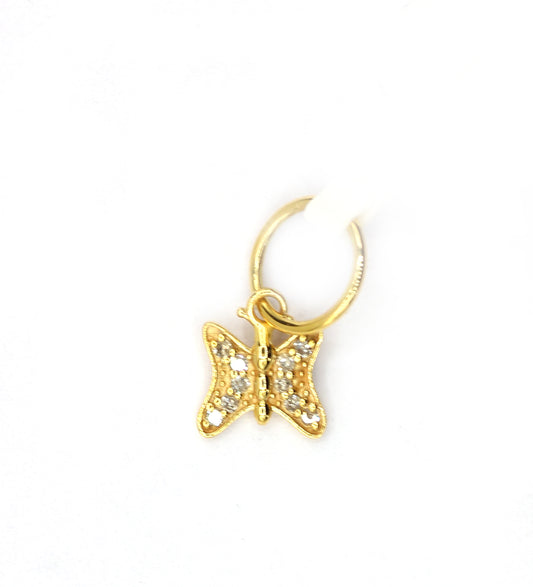 Butterfly 14k Solid Gold Diamond Pendants.