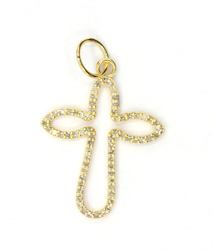 Cross 14k Solid Gold Diamond Pendants.