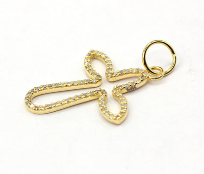 Cross 14k Solid Gold Diamond Pendants.