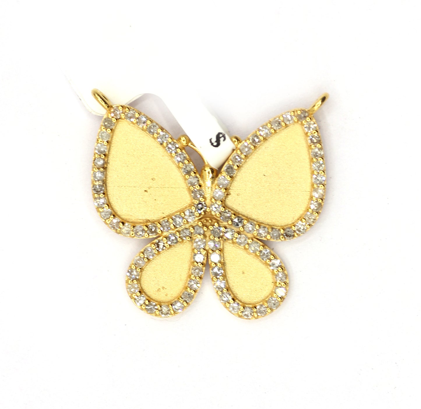 Butterfly 14k Solid Gold Diamond Pendants.