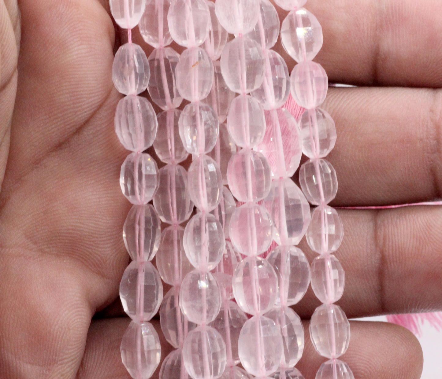 Quartz, Rose Quartz Faceted Beads,