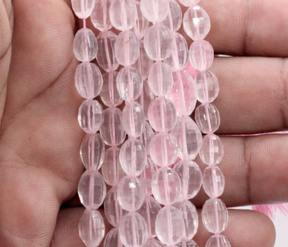 Quartz, Rose Quartz Faceted Beads,