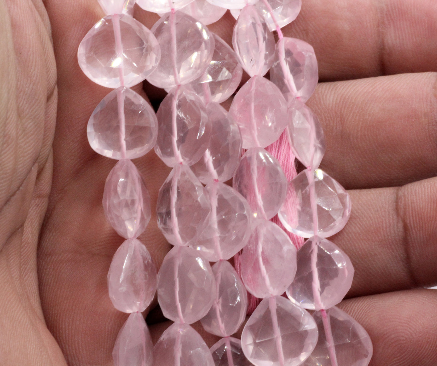 Quartz, Rose Quartz Faceted Beads,