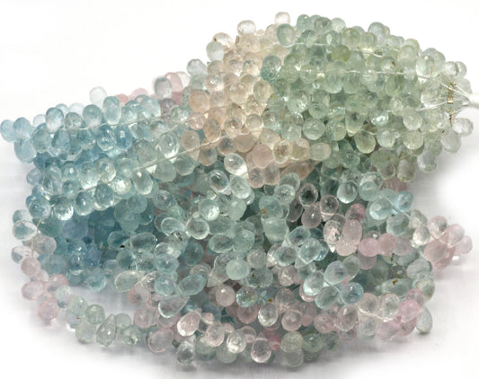 Aquamarine faceted Drop Beads, Size 7x5 mm
