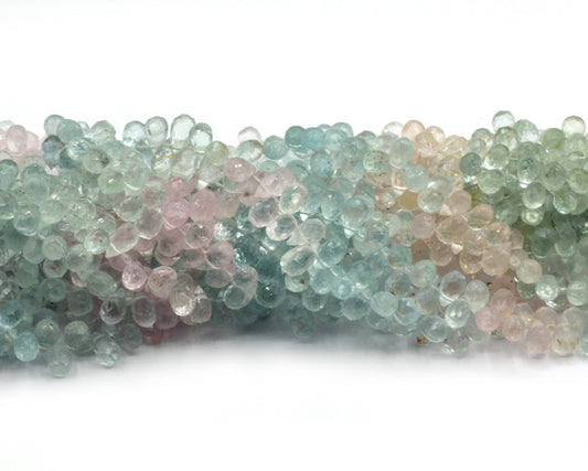 Aquamarine faceted Drop Beads, Size 7x5 mm