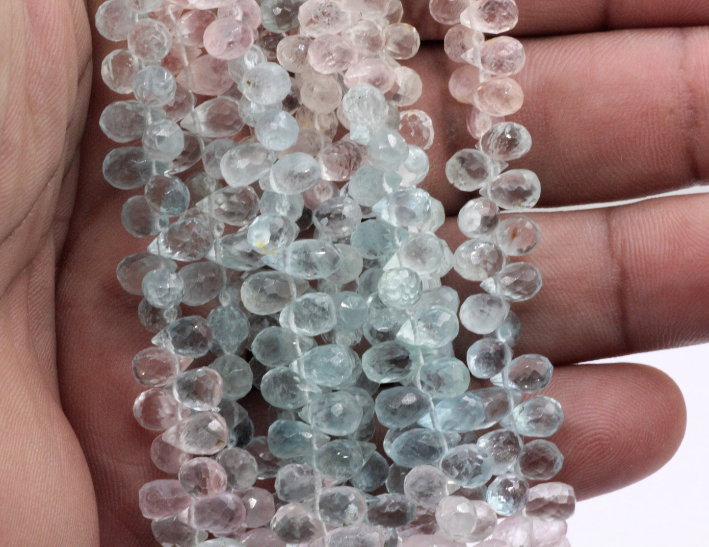 Aquamarine faceted Drop Beads, Size 7x5 mm
