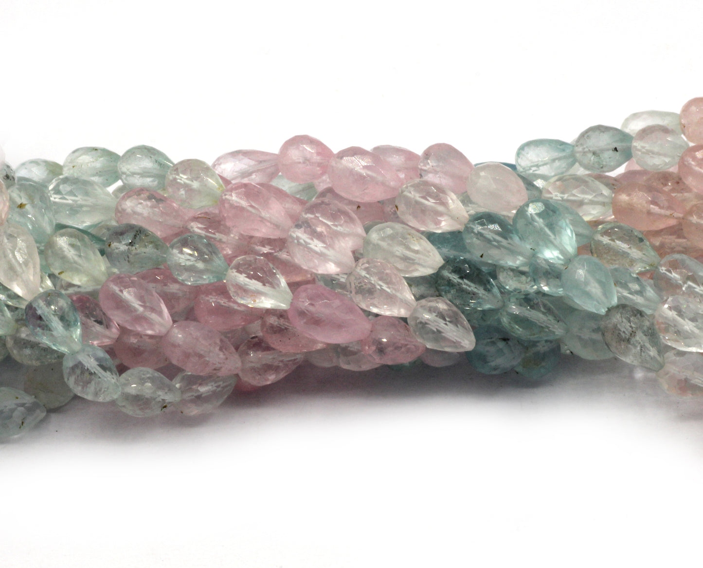 Aquamarine Faceted Tear Drop Long Drill, Size 9x6 mm