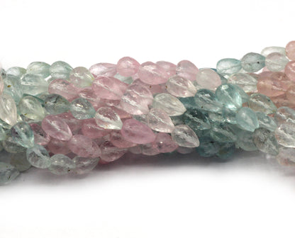 Aquamarine Faceted Tear Drop Long Drill, Size 9x6 mm