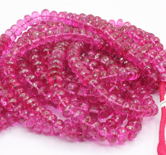 Topaz, Pink Topaz Faceted Beads, Size 9 mm, Natural Topaz Gemstone Beads, Dyed Coated Color ( Color Stable, not Bleeding)