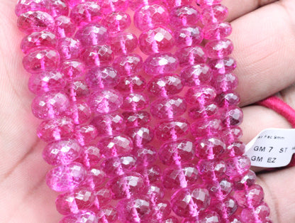 Topaz, Pink Topaz Faceted Beads, Size 9 mm, Natural Topaz Gemstone Beads, Dyed Coated Color ( Color Stable, not Bleeding)
