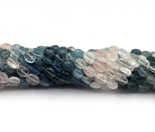 Aquamarine Smooth Oval Beads, Natural Natural
