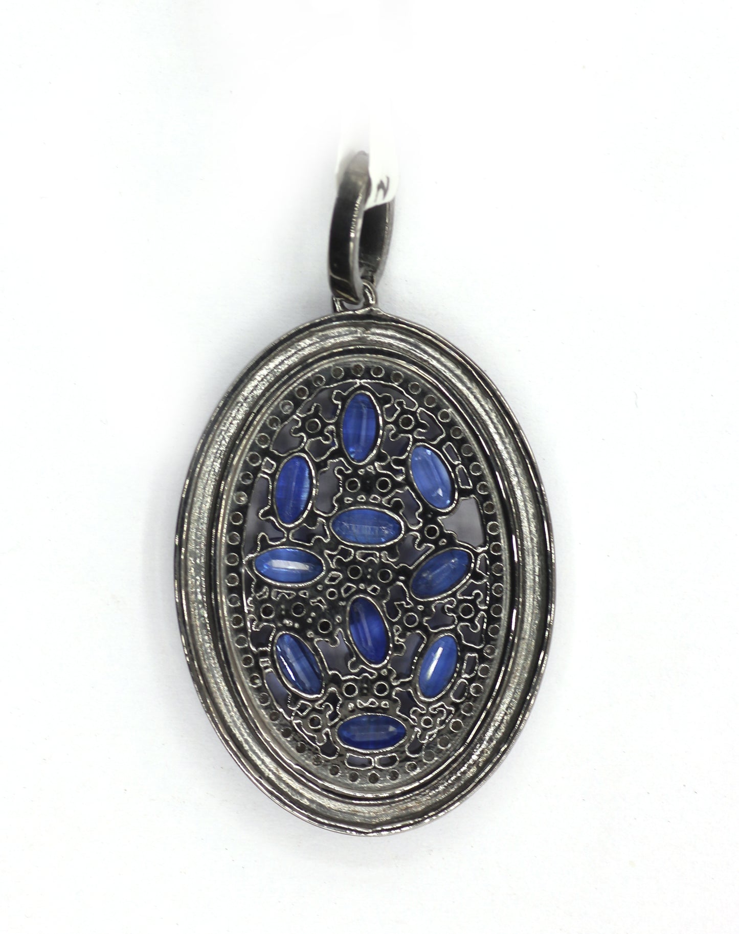 Enamel Oval Shaped Diamond Pendant