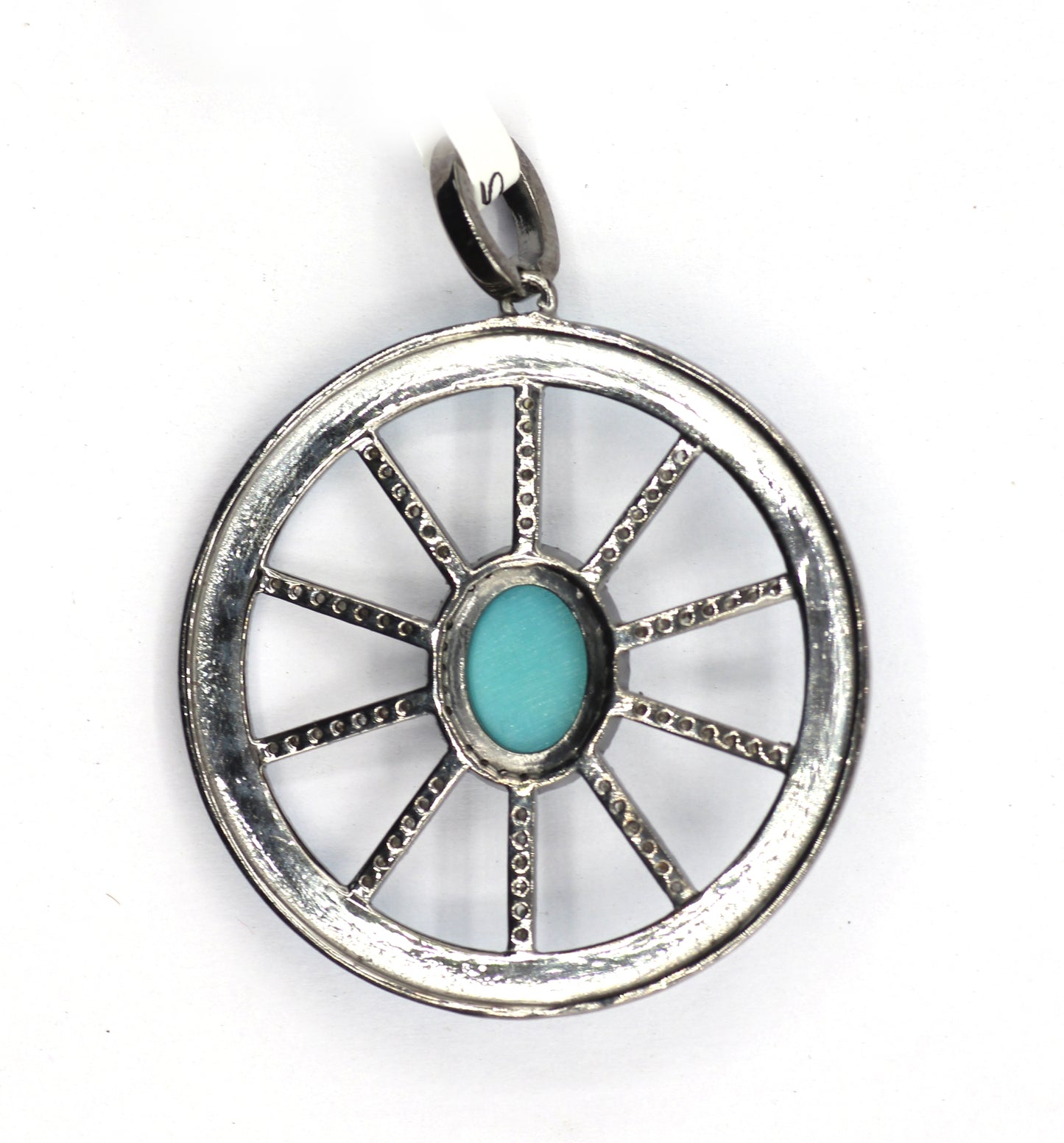 Enamel Round Shaped Diamond Pendant