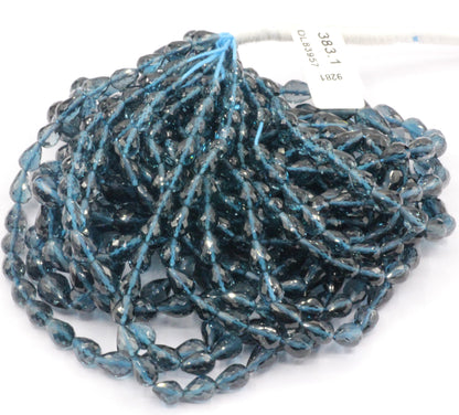 Topaz Blue Faceted Drop Beads