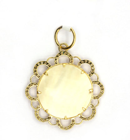 Round 14k Solid Gold Diamond Pendants.