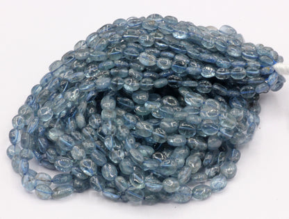 Aquamarine Smooth Oval Bead, Size 6x8 mm