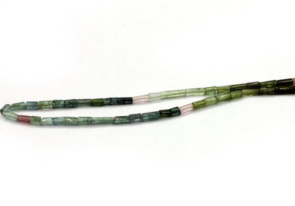 Tourmaline Faceted Tube Beads, Natural Tourmaline Beads