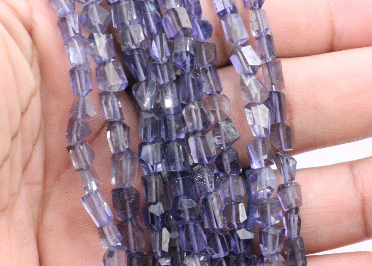 Iolite Faceted Nuggets Beads, Natural Iolite