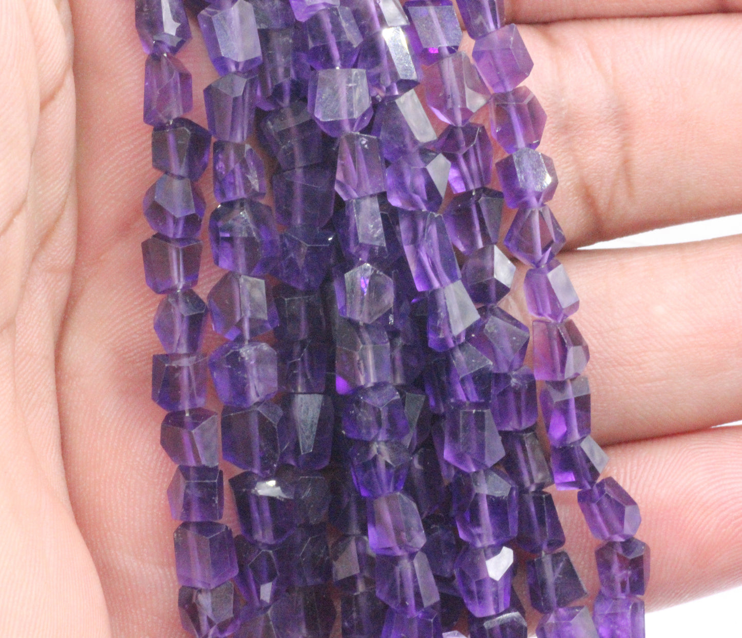 Amethyst  Faceted Nuggets Beads, Natural Amethyst