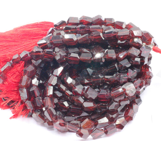 Garnet Faceted Nuggets Beads, Natural Garnet