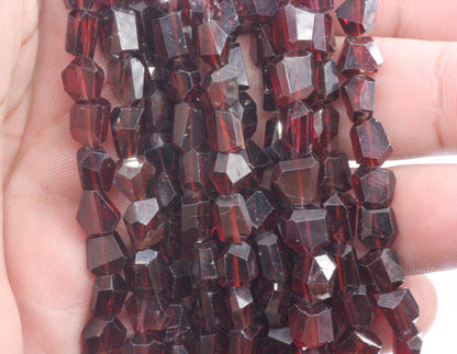 Garnet Faceted Nuggets Beads, Natural Garnet