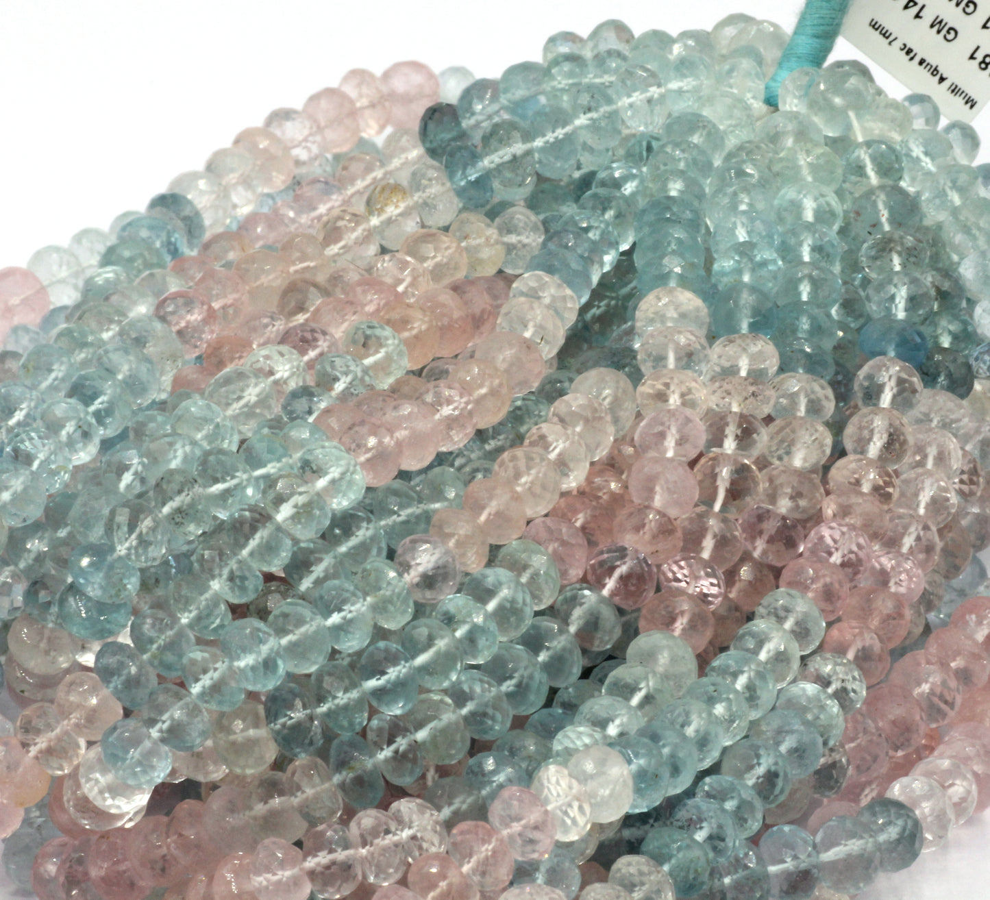 Aquamarine, Multi Aquamarine Faceted Beads, Size 7 to 8 mm