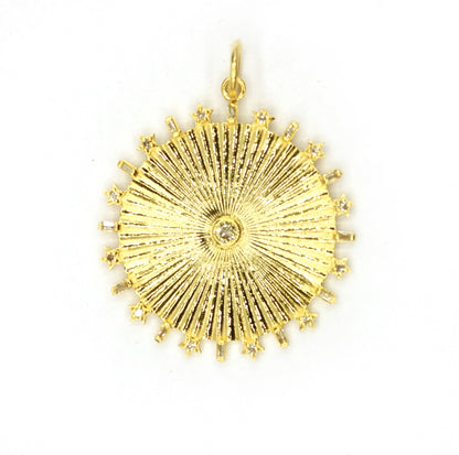Round 14k Solid Gold Diamond Pendants.