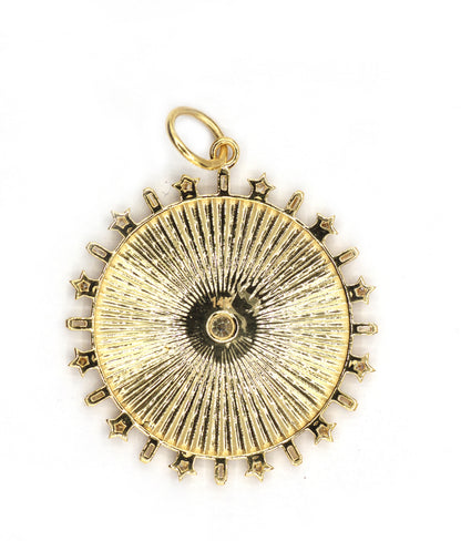 Round 14k Solid Gold Diamond Pendants.