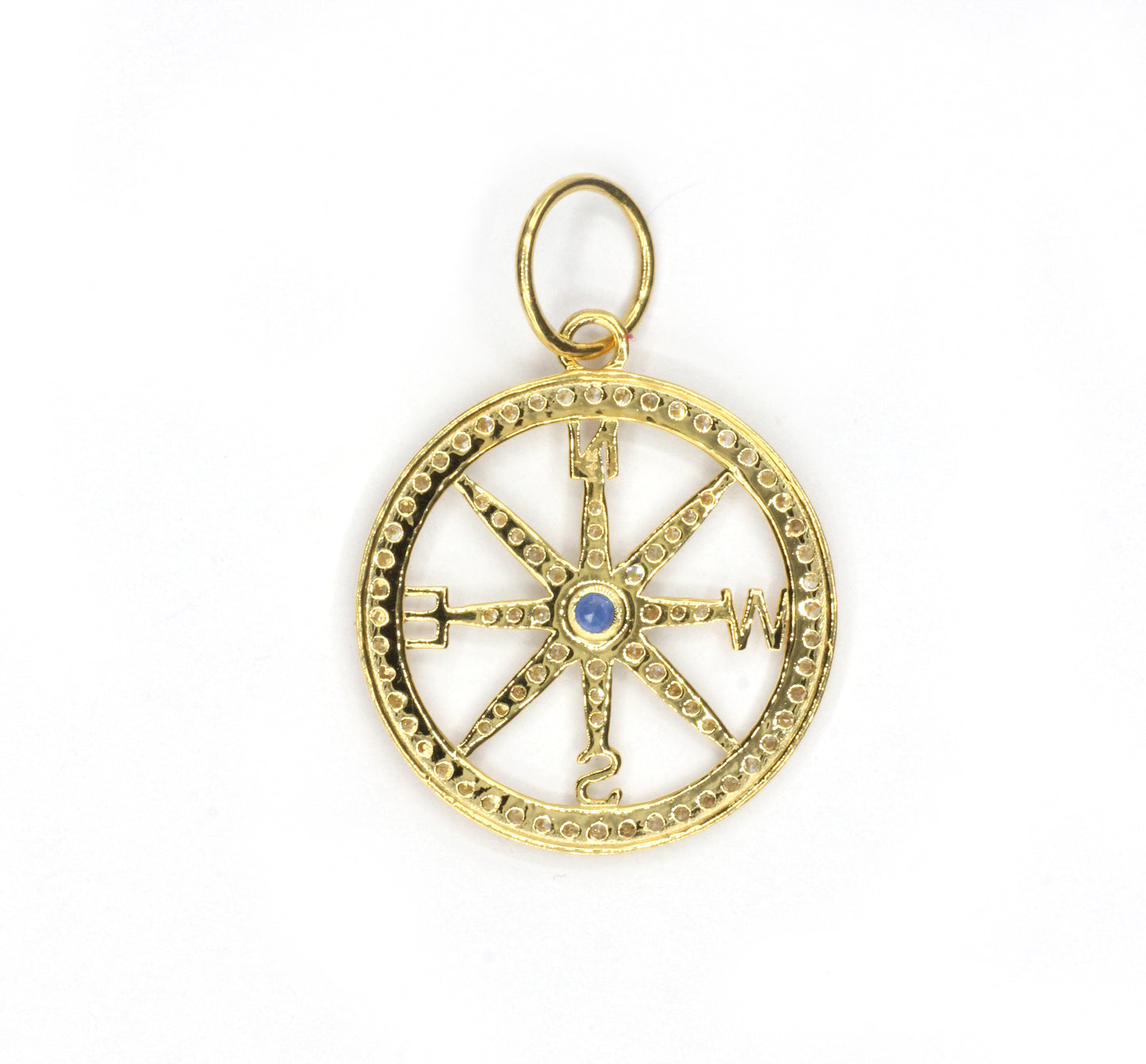 Compass 14k Solid Gold Diamond Pendants.