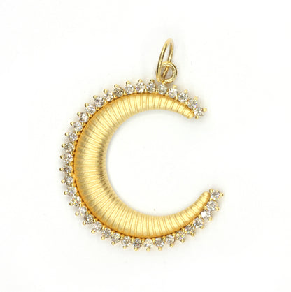 Moon 14k Solid Gold Diamond Pendants.