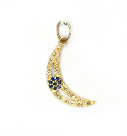 Moon 14k Solid Gold Diamond Pendants.
