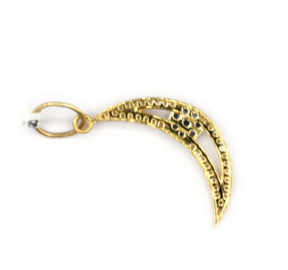Moon 14k Solid Gold Diamond Pendants.