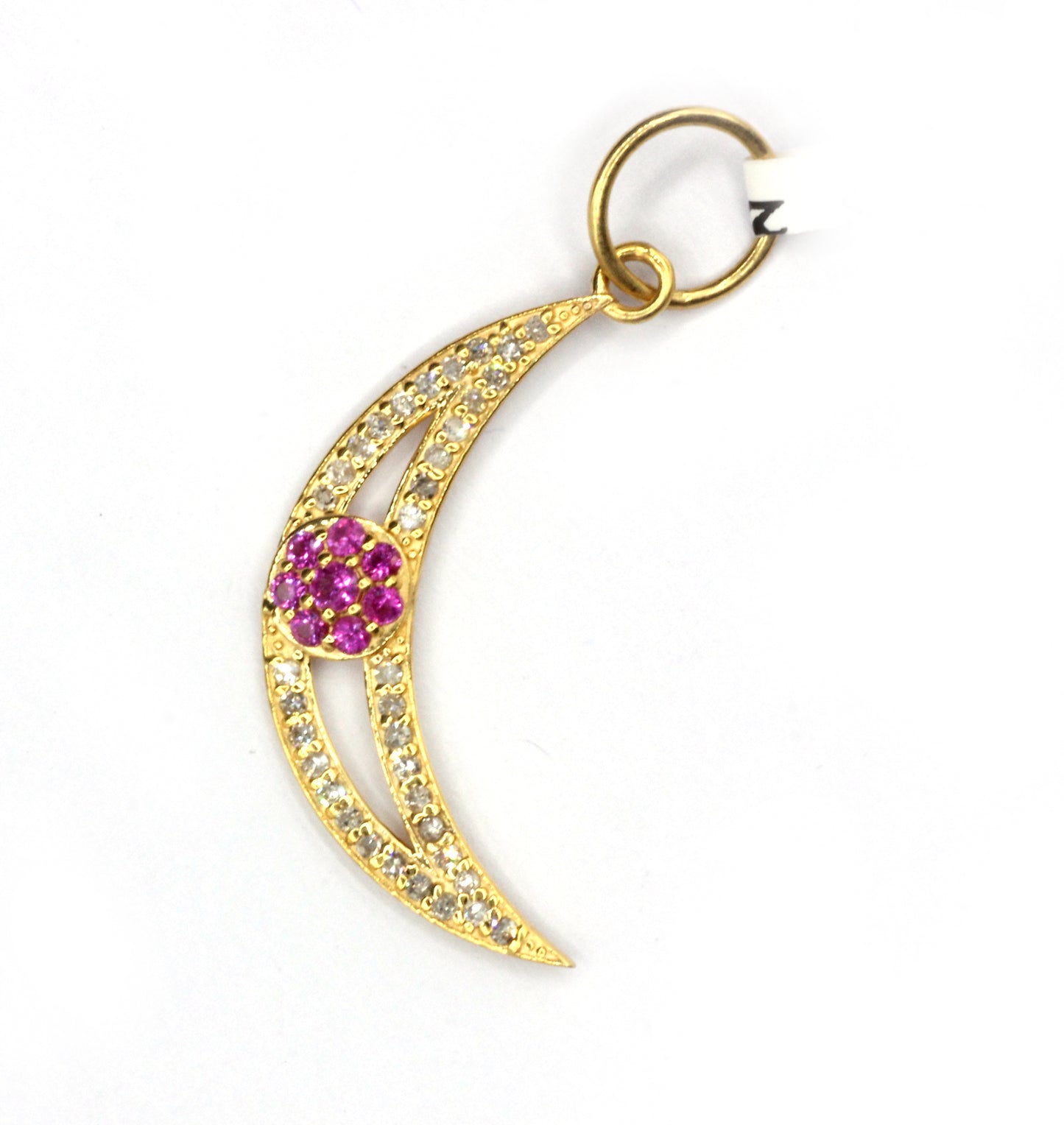 Moon 14k Solid Gold Diamond Pendants.
