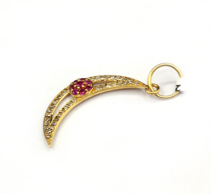 Moon 14k Solid Gold Diamond Pendants.