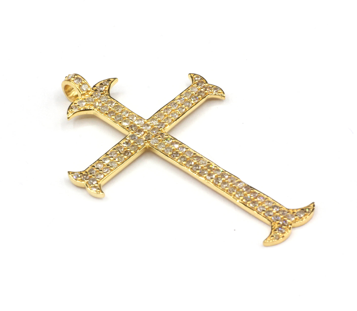Cross 14k Solid Gold Diamond Pendants.