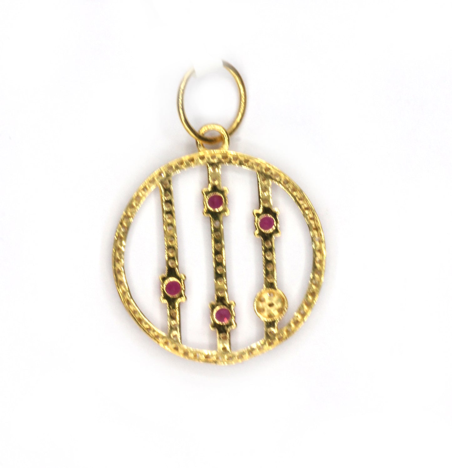 Round 14k Solid Gold Diamond Pendants.