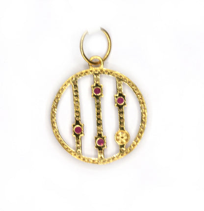 Round 14k Solid Gold Diamond Pendants.