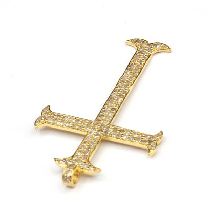Cross 14k Solid Gold Diamond Pendants.