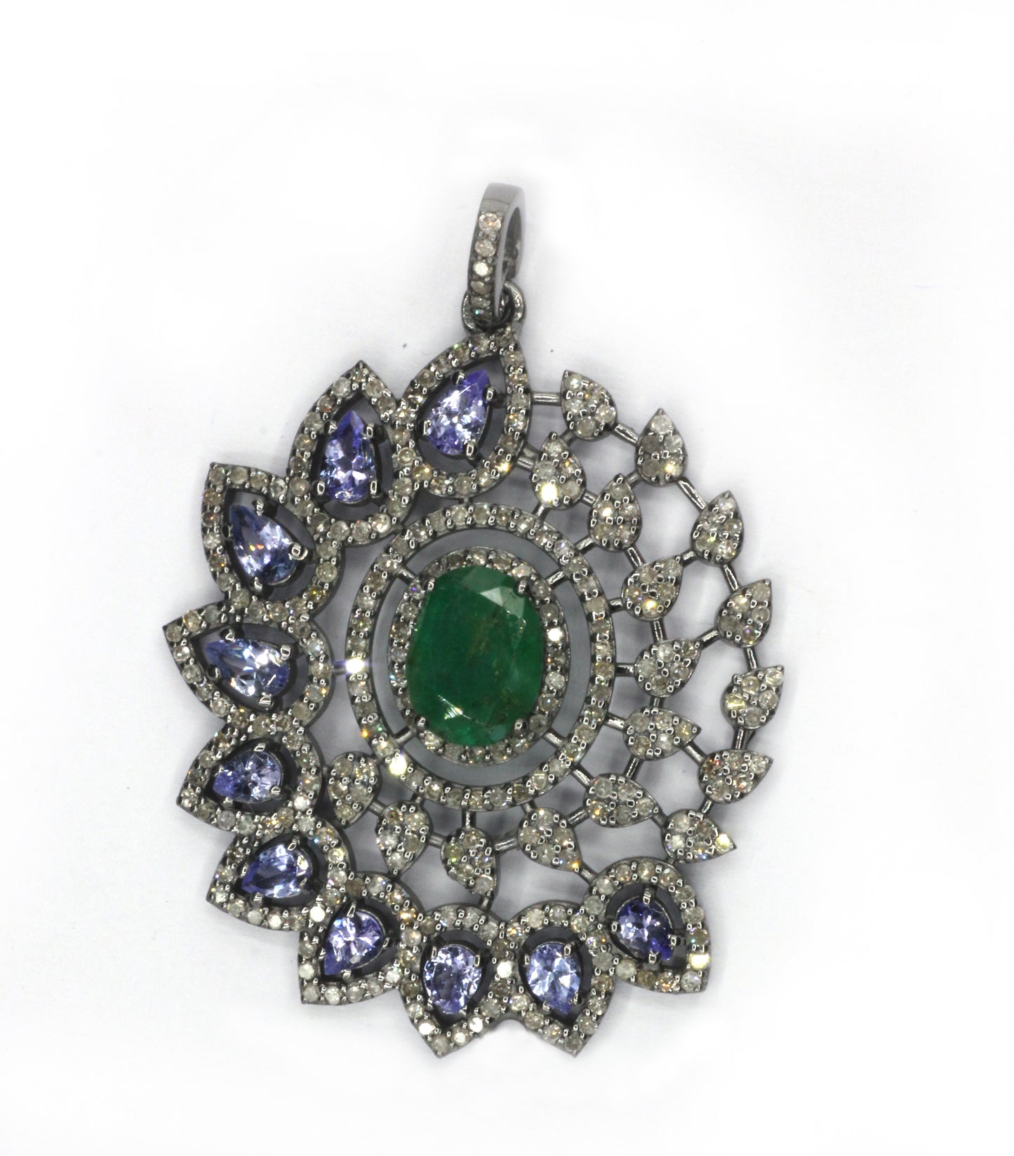 Silver Pave Diamond Pendant
