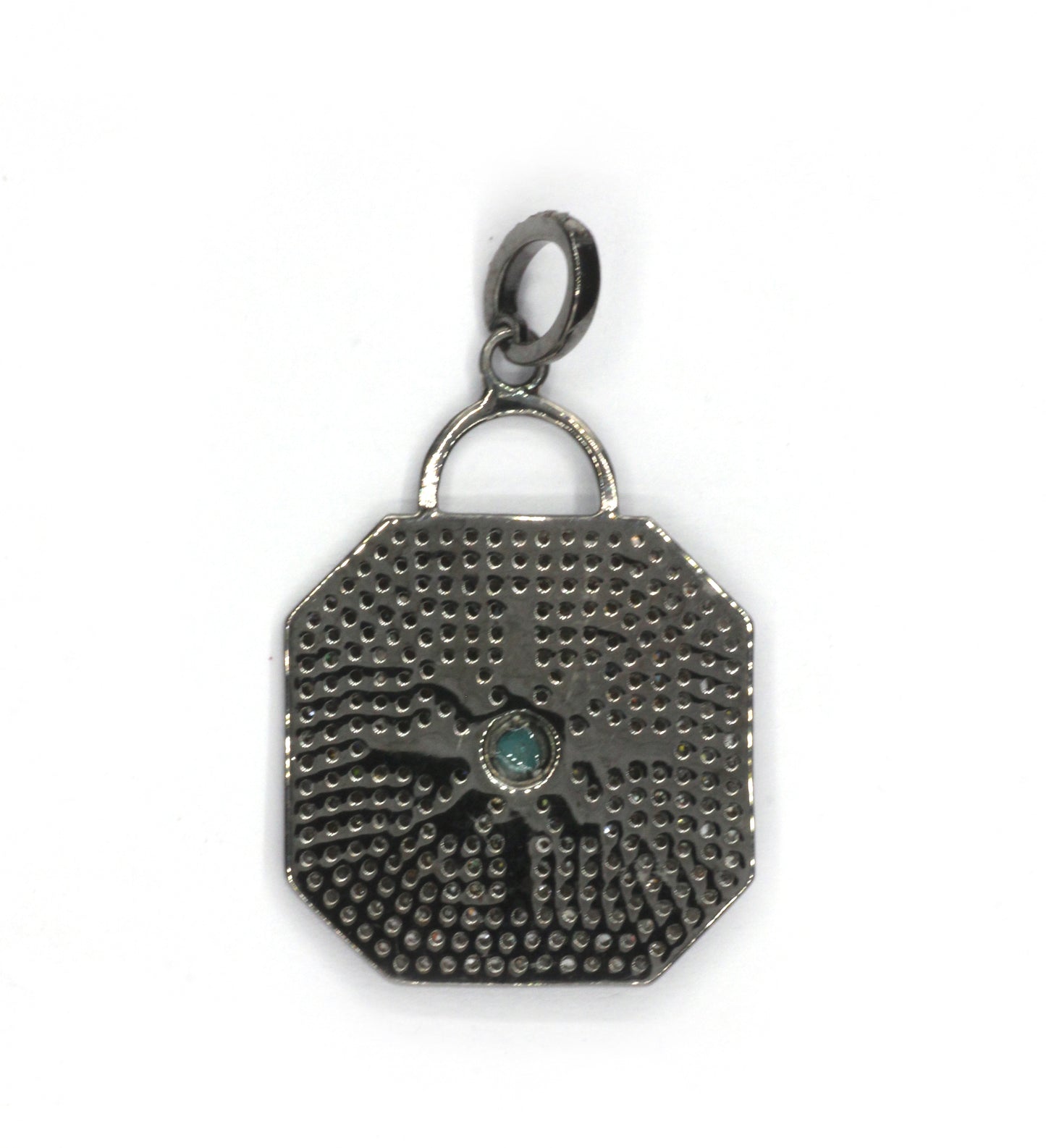 Hexagon Pave Diamond Pendant