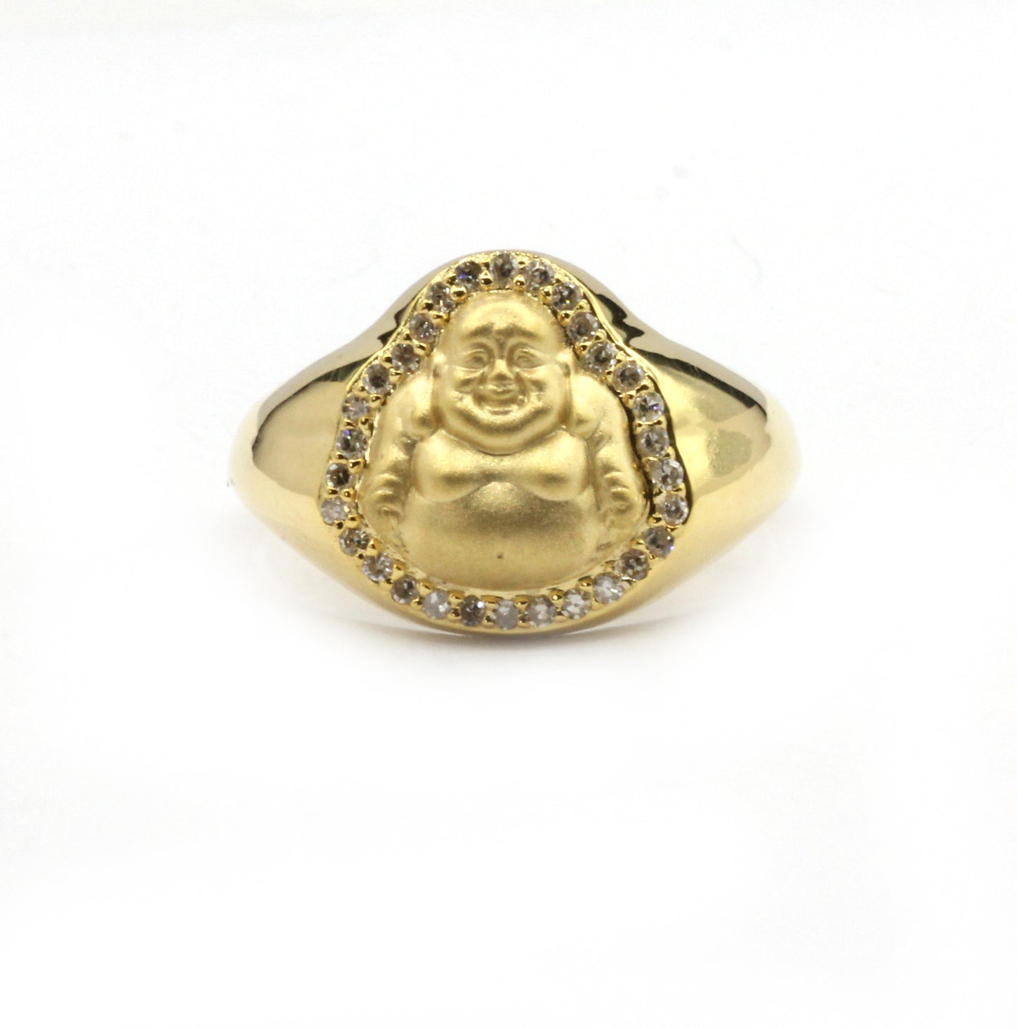 Laughing Buddha 14k Solid Gold Diamond Rings..