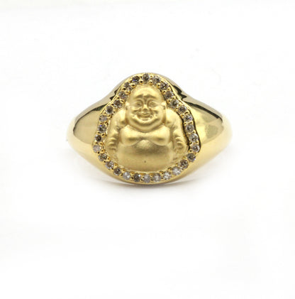 Laughing Buddha 14k Solid Gold Diamond Rings..