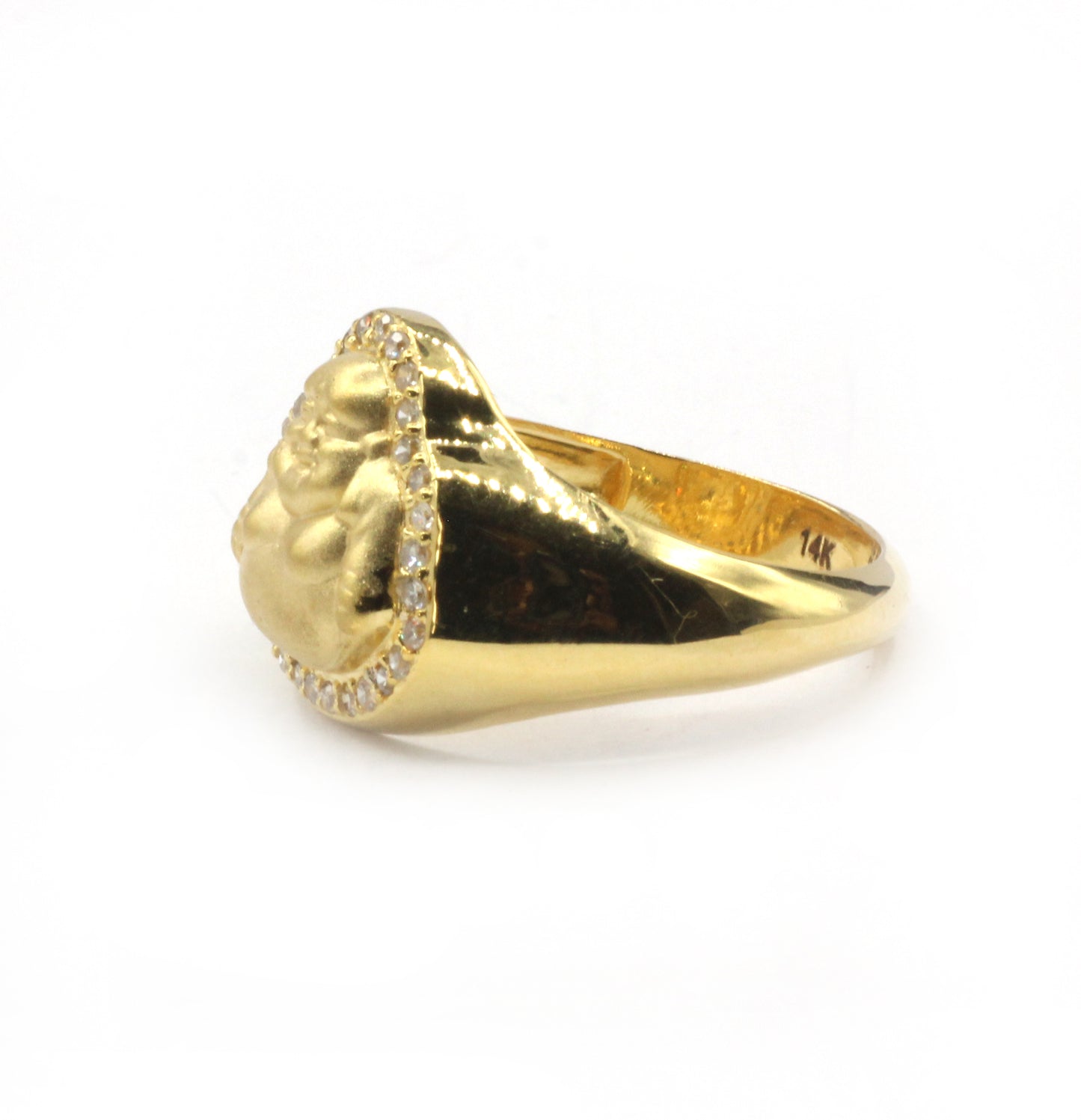 Laughing Buddha 14k Solid Gold Diamond Rings..