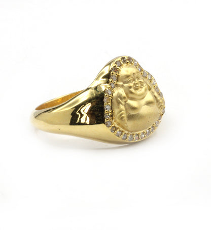 Laughing Buddha 14k Solid Gold Diamond Rings..