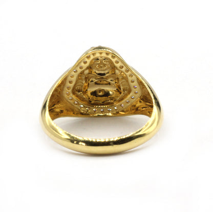 Laughing Buddha 14k Solid Gold Diamond Rings..