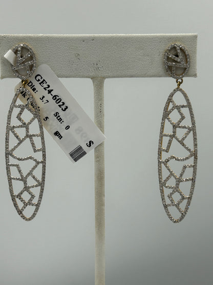 14k Solid Gold Diamond Earring