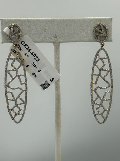 14k Solid Gold Diamond Earring